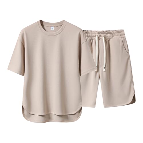 SHOREKEEPER Tシャツ メンズ 半袖 上下 セット ハイローヘム ゆったり 夏服 ジャージ メンズ 上下 通気防臭 スポーツウェア 吸汗速乾 快適 お洒落 無地 カジュアル 部屋着