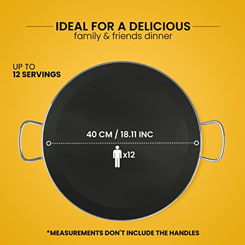 Machika I Non Stick Pan, Stainless Steel Pan, Induction Cooking Pan I 12 Servings I Silver I 46 Cm / 18.11 Inches #TOP2