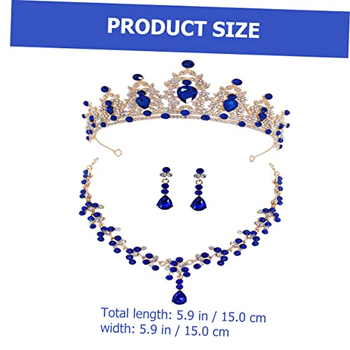SOIMISS 1 Conjunto De Colar De Coroa Brincos De Strass Conjunto De Joias De Noiva Brincos De Noiva P