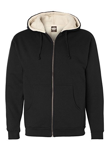 Independent Trading Sherpa Lined Full-Zip Hooded Sweatshirt - EXP40SHZ (Black/Natural / 2XL)