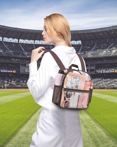 Image of Clear Backpack for Stadium Events, 12x12x6 Small Clear Plastic bag with Reinforced Straps for Game Security Festival Concert