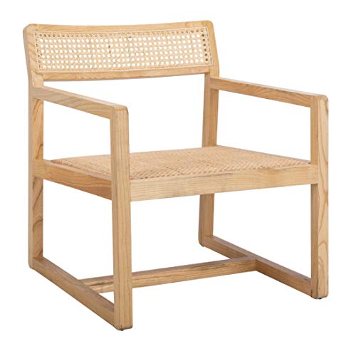 Safavieh Home Lula White and Natural Cane Accent Chair