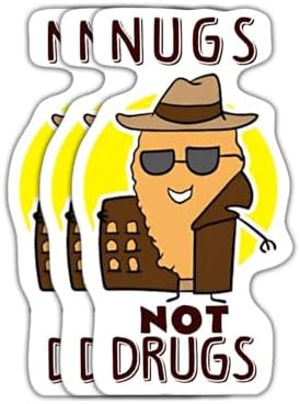 (3 Psc) Nugs Not Drugs Sticker - Funny Pun Quote Decal - Chicken Nuggets - Cute Popular - Sarcastic Sticker- Decal 3 Inch for Laptop Water Bottles image 2