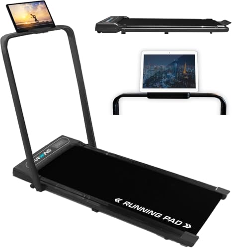 BARWING(バーウィング) ランニングパット ルームランナー ハンドル MAX10km/h MAX12km/hランニングマシン ウォーキングマシン ランニングマシーン トレッドミル ルームランナ ランニングましーん家庭用 ホームジム 健康器具 家庭用 静音 電動 折り畳み 高齢者 防音 マット (06. ブラック ハンドル付き MAX12m/h)