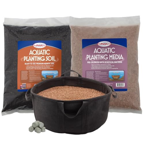 The Pond Guy Planting Tub Kit for Aquatic Plants with Soil & Media, Outdoor Water Garden Planter Pot for Lily, Lotus & Bog Plants, Large Tub Kit