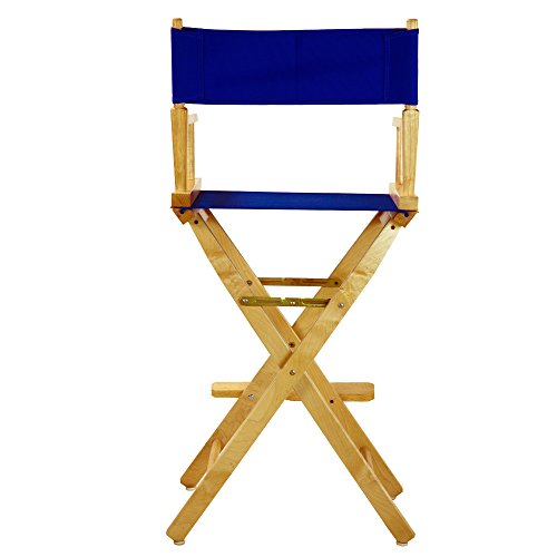Casual Home 30" Director's Chair Natural Frame-With Roayl Blue Canvas, Bar Height #TOP1