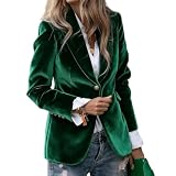Velvet Blazer Women Business Casual Velvet Jacket Suit...