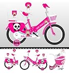 Pink Girls Bike, Bicycle, 12" 14" 16" 18" 20", Cycling, Girls Cycle, Road Bike, Child Road Bike, Adjustable Bike, Raleigh, BMX, Tourer, 2-12 Years Old, Stabilisers, New (18 Inch)