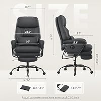FLEXISPOT LunoX 2-in-1 Chefsessel Bürostuhl mit Fußstütze Schwarz – Ansicht 2