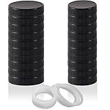 Tixill 20 Pcs Plastic Mason Jar Lids 10 Regular Mouth 2.87 * 0.79 Inch & 10 Wide Mouth 3.31 * 0.79 Inch Bottle Storage Caps Sealing Cap with Silicone Sealing Ring for Canning Jars