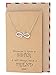 Quan Jewelry Sister Infinity Arrow Pendant Necklace, Friendship Gifts, Birthday Gifts for Women, with Inspirational Quote on Greeting Card