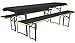 Produktbild Brandsseller Bierbankauflagen-Set gepolstert 4tlg. Zwei Tischdecken 1x Schwarz-Uni und 1x Deutschlandfahnen-Design 240x90cm Bank 220x25x1,6cm  Schwarz