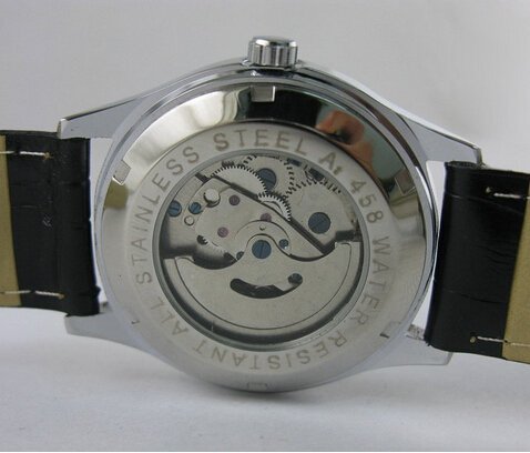 Mastop Fashion Men's Sport Day Date Black Leather Automatic Self Winding Watch (Black) #TOP3
