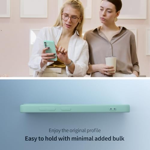 Image of DIZORO Microfiber Candy Case Compatible with Samsung S26 Plus 5G Smooth Touch Cushion Liquid Soft Silicone Gel Rubber Phone Cases Non-Slip Full Body Protective Shockproof Back Cover - Mint Green