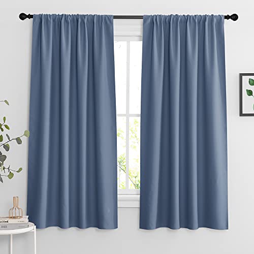 RYB HOME Blackout Curtains for Bedroom Living Room Nursery 63 inches Long