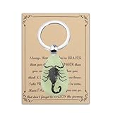 BNQL Real Scorpion Keychain Gifts Resin Scorpion Pendant With Real Scorpion Specimen Glow in the Dark Scorpion Resin Key Ring (Scorpion Keychain black)