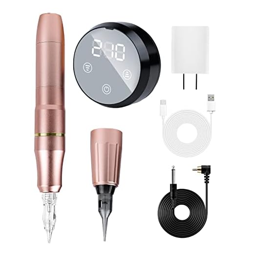 Permanent Makeup Machine, Mokohoa Wireless Tattoo Machine with MCU Touch Screen and LED High-Definition Digital Display, Two Different Rotary Grips Can Both for Permanent Makeup and Tattoo Practice
