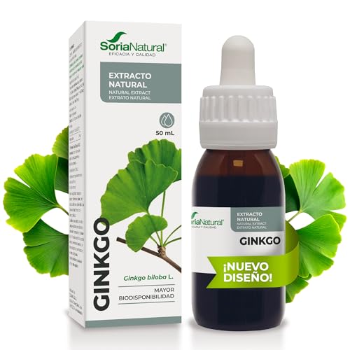 Soria Natural Ginkgo Biloba Extracto - Promueve la Salud Cognitiva, Memoria, Concentración y Mejora la Circulación - Salud Cerebral y Salud Circulatoria - Bote de 50ml