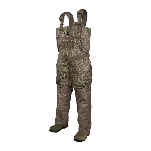 Gator Waders Mens Shield Series Insulated Breathable Hunting Waders, Mossy Oak Bottomland, Stout 10