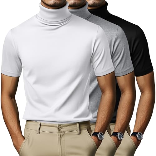 Amazon.com: August Alley 3 Pack Men's Turtleneck T Shirts