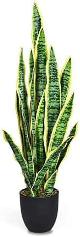 Goplus Fake Snake Plant, 36" Tall Artificial Potted Floor Plant, ...