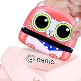 Leikedun Namensstempel Kinder Textil, Benutzerdefinierter Namensstempel Kinder Textil, Stempel selbstfärbender Namensstempel DIY Kinder Kleidung Wasserfest,Waschmaschinenfest, Pink, s