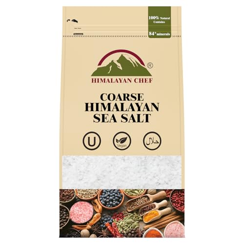 Himalayan Chef Sea Salt, Coarse Grains, 48 Ounce Resealable Bag – All Natural and Hand Harvested Unrefined Salt, Gluten Free, Non-GMO Seasoned Salt