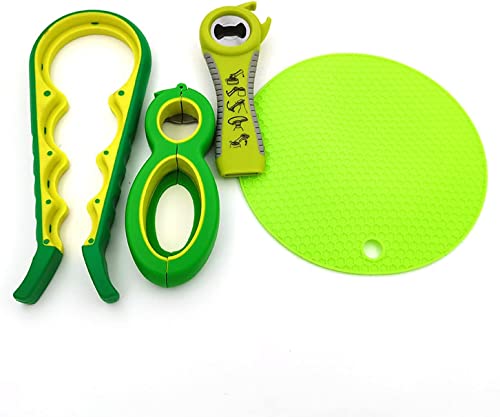 Draduo Jar Opener|Bottle Gripper Opener | Multi Bottle Opener | With Silicone Handle Easy To Use For Weak, Senior, Arthritis Hands.(Green And Yellow) #TOP6
