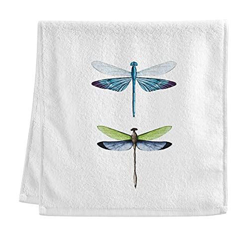 ALAZA Funny Stylish Dragonfly Cotton Hand Towel Set of 2 Hotel Spa Bathroom Towel Highly Absorbent Soft 16