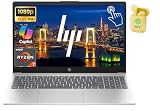 HP Touchscreen 15.6' FHD Business Laptop Computer, 8-core AMD Ryzen 7 Processor, Windows 11 Pro, AI Copilot Ready, NLY Earphones, Silver (Silver, 16GB RAM | 256GB SSD)