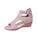 Sandali da donna, casual, vintage, estivi, Peeptoe, comodi, morbidi, da spiaggia, sportivi, basici, eleganti, per il tempo libero, Colore: rosa., 41 EU