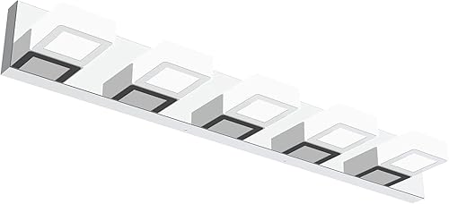 Miniatura 55 de Ralbay Lámpara de Tocador de 4 Luces de Níquel Cepillado para Baño Lámpara de Baño Moderna de LED en Metal y Acrílico cepillado níquel,Negro-5