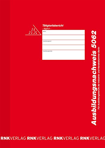 RNK 5062 - Ausbildungsnachweis, Block für tägliche Eintragungen, alle Ausbildungsberufe, IHK Berlin, 1 Stück