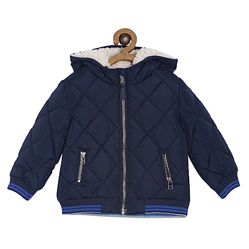 Image of miniklub Girls Hooded Full Sleeve Knitted Cotton Jacket (Orange Color)