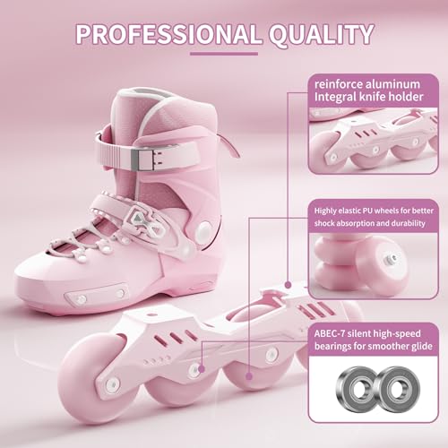 SWAY Adjustable Inline Skates for Kids, Teens and Adults, All Wheels Light Up High Performance Roller Skates for Boys and Girls Ideal for Roller Skate (Purple, Medium-Big Kid（1-4 US）) by SWAY - Used condition - Image 5