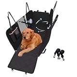 Ajuste universal y multifunción: la funda de asiento de coche para perro está disponible para la mayoría de coches, camiones, automóviles y SUV. No solo para perros pequeños y medianos, perfecto para razas grandes.