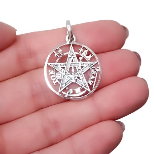 Amuleto Tetragramatón Plata Ley 925 Colgante 23mm