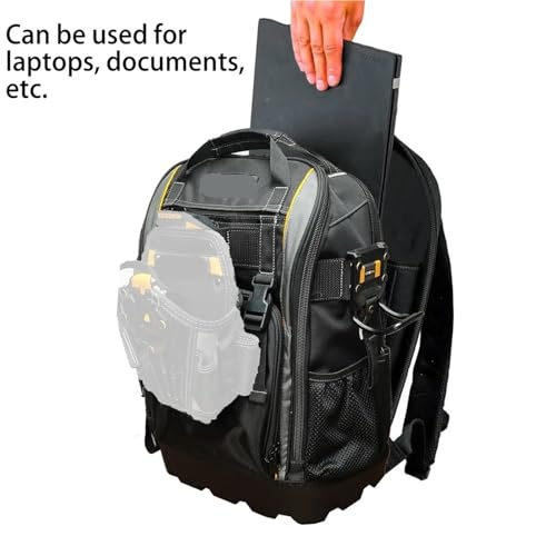 WLIHDB Tool Backpack Heavy Duty Tool Backpack with Rubber Bottom Multi-pockets Waterproof Puncture-resistant Tool Bag Electrician Tools Organizer For Electrician, Plumber - Image 4