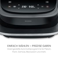 Severin Heißluftfritteuse Pizza & More, Pizzaprogramme, 10 Garprogramme, optimale Wärmeverteilung, extra breite Form, mit Sichtfenster, 4L, 2100W, schwarz, silber, S-Fry, FR 2464 – Ansicht 7