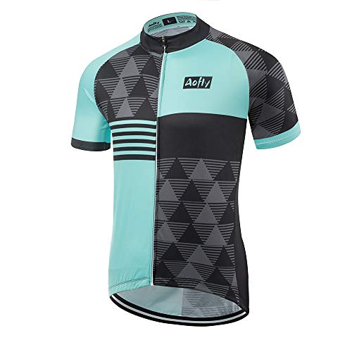 AOFLY PRO Team Short Sleeve Cycling Jersey Summer Ropa Ciclismo Road Bicycle Tops (Blue, XXL)