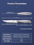D.Perlla Steak Knife Set, Straight Edge Steak Knife Set of 8, High Carbon Stainless Steel Steak Knives Never Need Sharpening, One Piece Design & Hollow Handle, Professional Cutlery Set