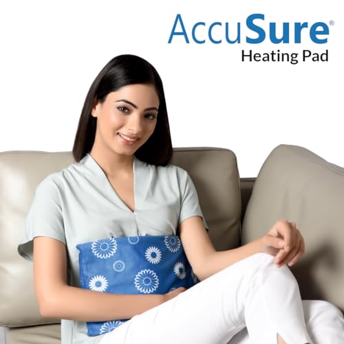 Image of AccuSure H3001 Heating Pad (30x21 cm) Regular Size | Electric Heat Pad for Back, Neck, Shoulder & Period Cramps | Soft Fabric | Fast Heating | Reusable | Temperature Control | Unisex Use