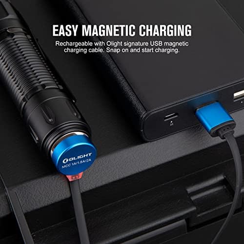 OLIGHT Warrior 3S Tactical Torch 2300 Lumens Powerful Dual-Switch Rechargeable Flashlight with a Proximity Sensor for Emergency Camping and Outdoor Hiking (Black)