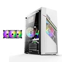 Computer-Fälle, Mid-Turm Pc. Gaming-Fall ATX/M-ATX/ITX - Vorderseite E/A USB 3.0 Port - Acrylglas-Seitenwand - Bunter Fan - Wasserkühlung Bereit (Color : B, Size : 1 Fans)