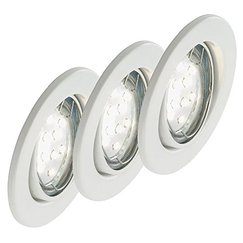 Preisvergleich Produktbild Briloner Leuchten LED Einbaustrahler, Einbauleuchte, Deckenspot, LED Einbauspot, Deckeneinbauleuchte, Deckeneinbaustrahler, Einbaulampe, Einbaustrahler Set, Einbaulampen Decke, LED Einbauleuchten, schwenkbar 7225-036 Weiß