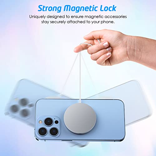 WixGear Adhesive Metal Ring for Phone Case Cover, Thin Sticker Compatible to Magsafe Metallic Plate for iPhone 14 13 12 Pro Max Mini Sticky Round Piece for Magnetic Grip Holder (4 Pack) (Black) by WixGear - Used condition - Image 6