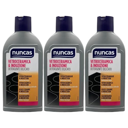 Vetroceramica & Induzione, Detergente Delicato, Elimina Grasso, Residui di Cottura e Annerimento Senza Opacizzare le Superfici, 250ml (3 Unità)
