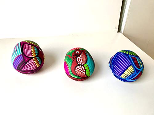 Artesano Collection Authentic Collectible Ceramic (Not Resin) Hand-Painted Mexican Sugar Skull | Terracotta Clay | One 3" Calavera Dia De Los Muertos Day Of The Dead Cinco De Mayo [Random Color Mh Md] #TOP7