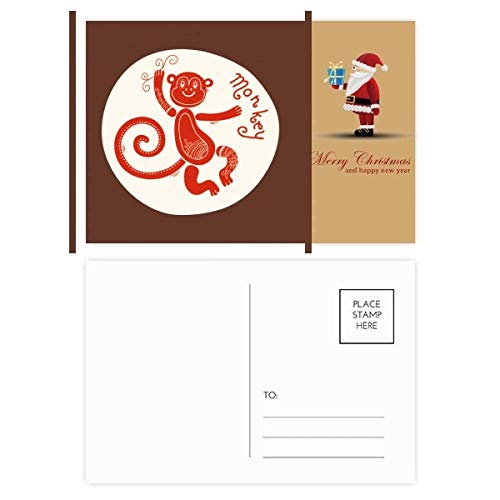 Cartes postales Singe chinois Rouge pour décorer vos tables de fête et correspondances