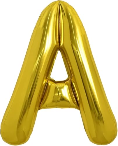 TONIFUL Grand ballon à l'hélium en forme de lettre A dorée de 101,6 cm pour réveillon du Nouvel An, remise de diplôme, mariage, fête prénatale, anniversaire, décoration de fête d'anniversaire